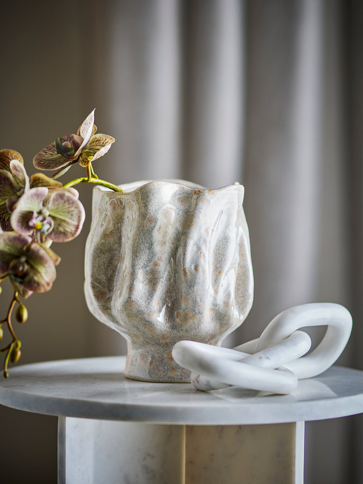 Adair Vase – Weiss, Steingut