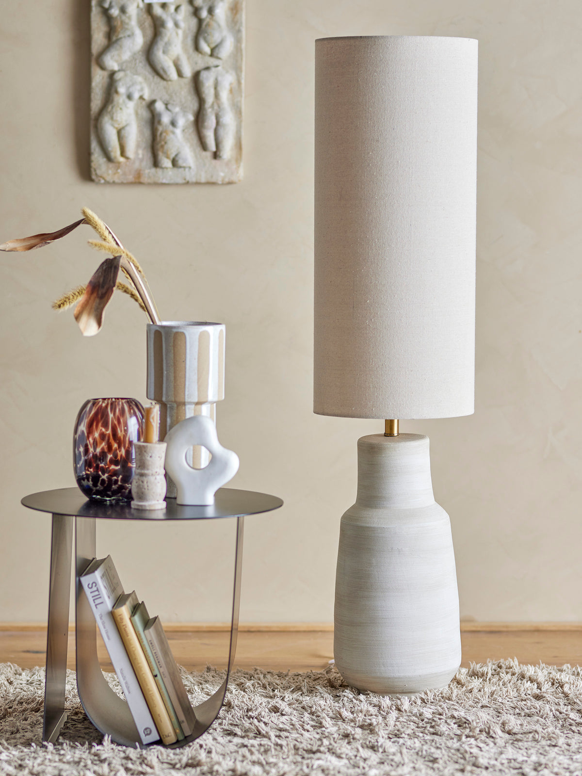 Linetta Stehlampe – Weiss, Steingut