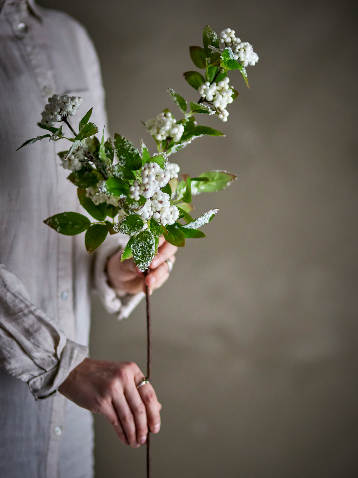 Snowberry Kunstblumen-Stiel – Weiss