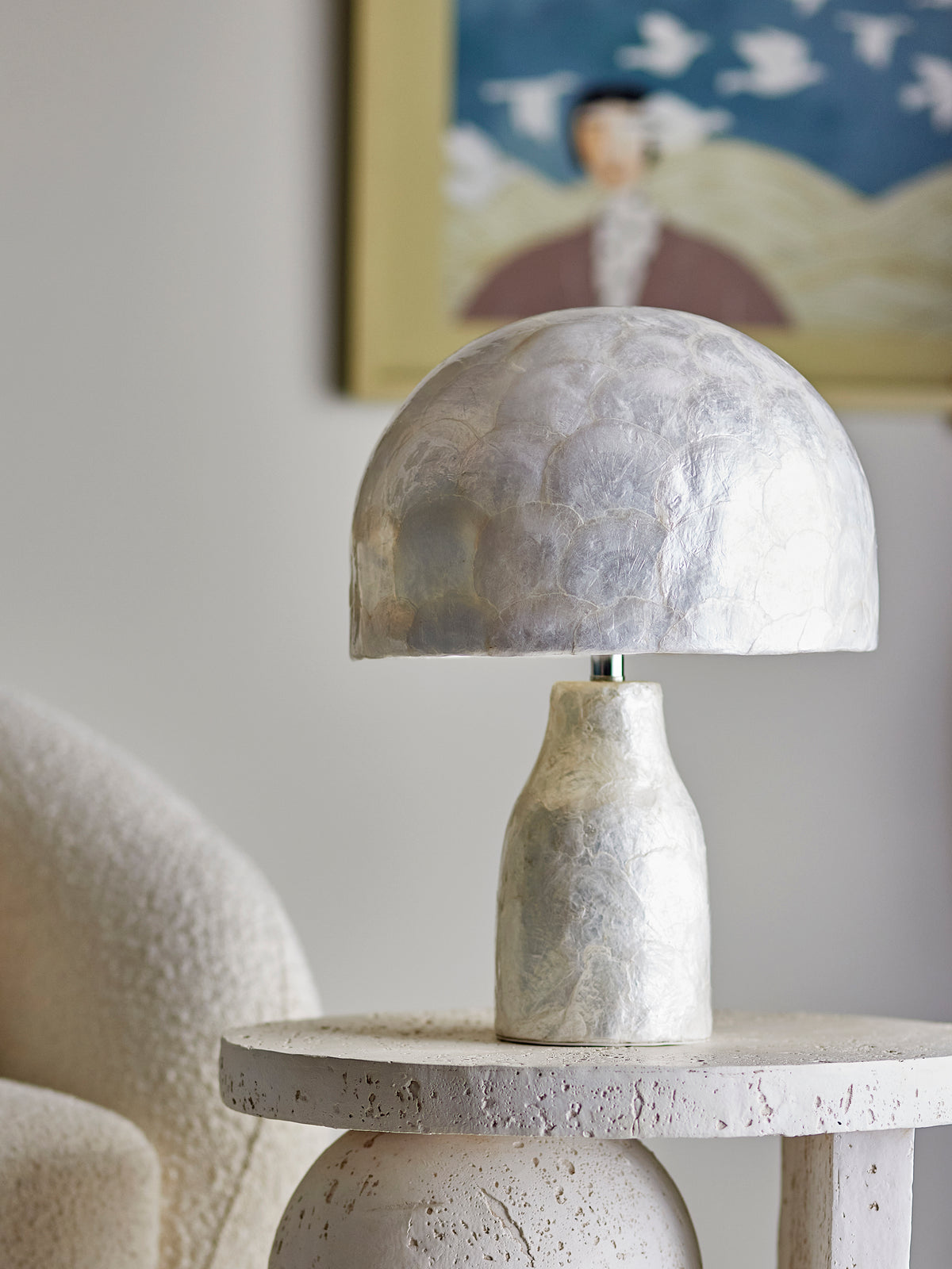 Adria Tischlampe – Natur, Perlmutt