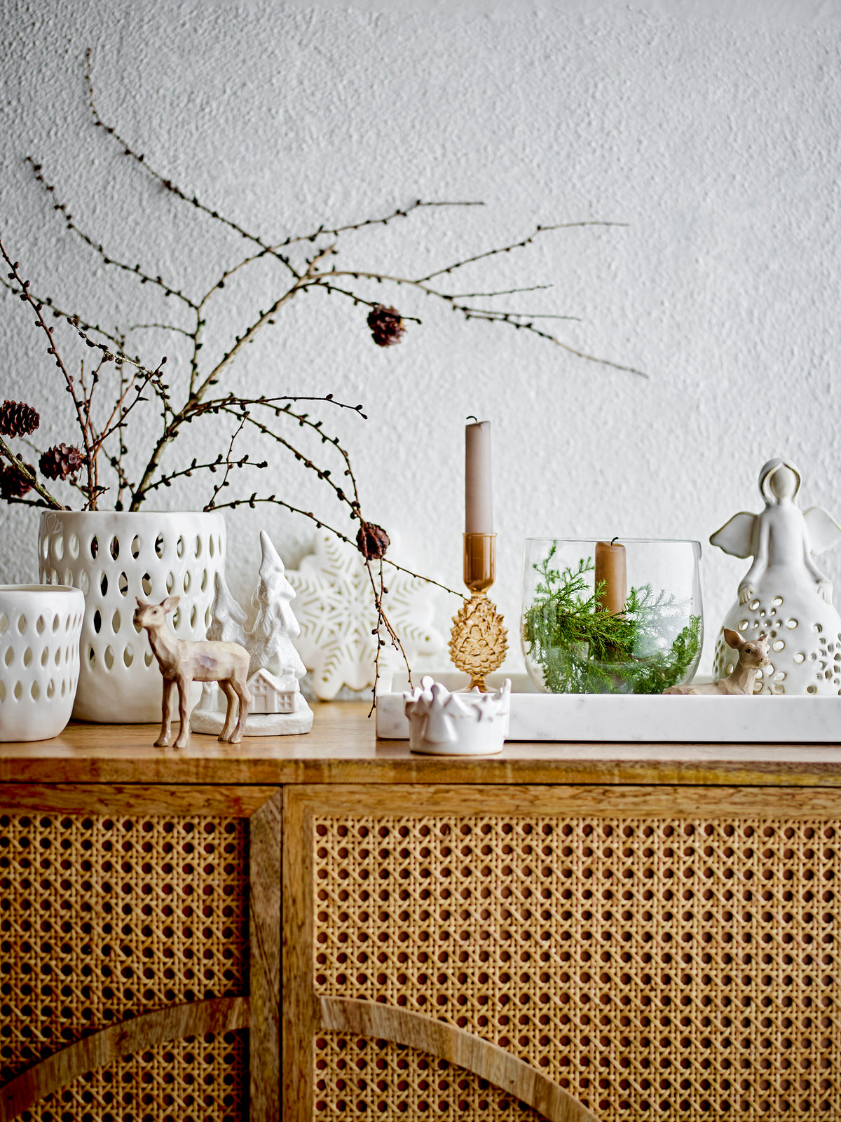 Majsa Tablett – Weiss, Marmor