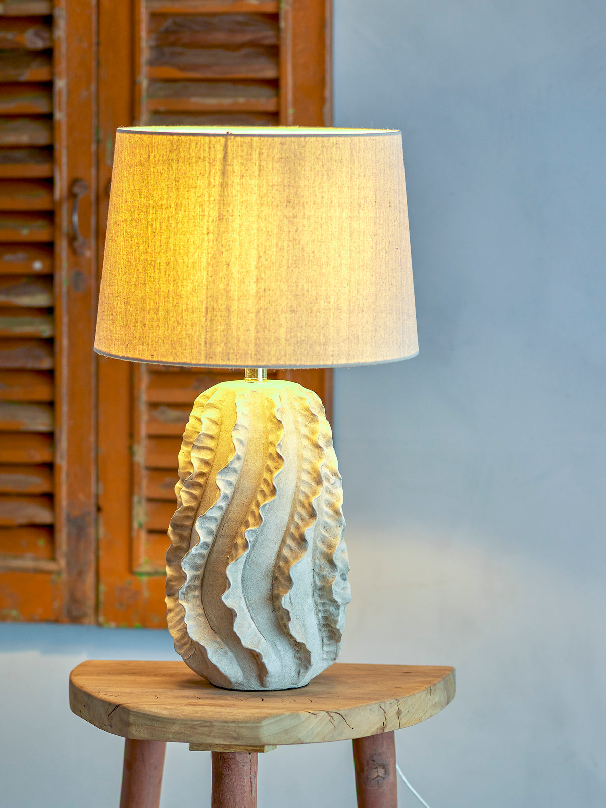 Natika Tischlampe – Natur, Steingut