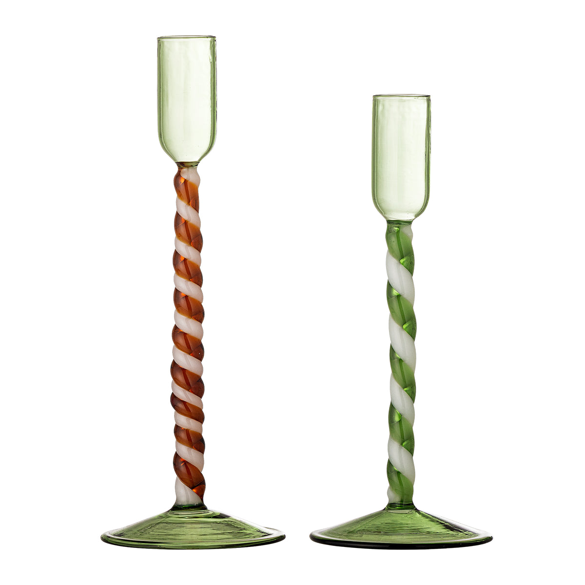 Swirlie Kerzenhalter – Grün, Glas Default Title