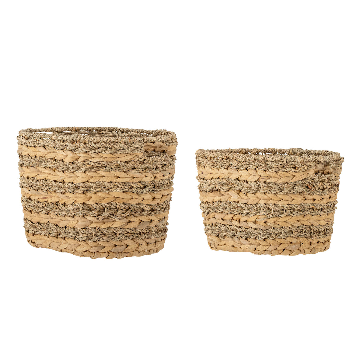 Indra Korb – Natur, Wasserhyazinthe L 31 × H 21 × B 23 L 35 × H 25 × B 26 cm, 2er-Set