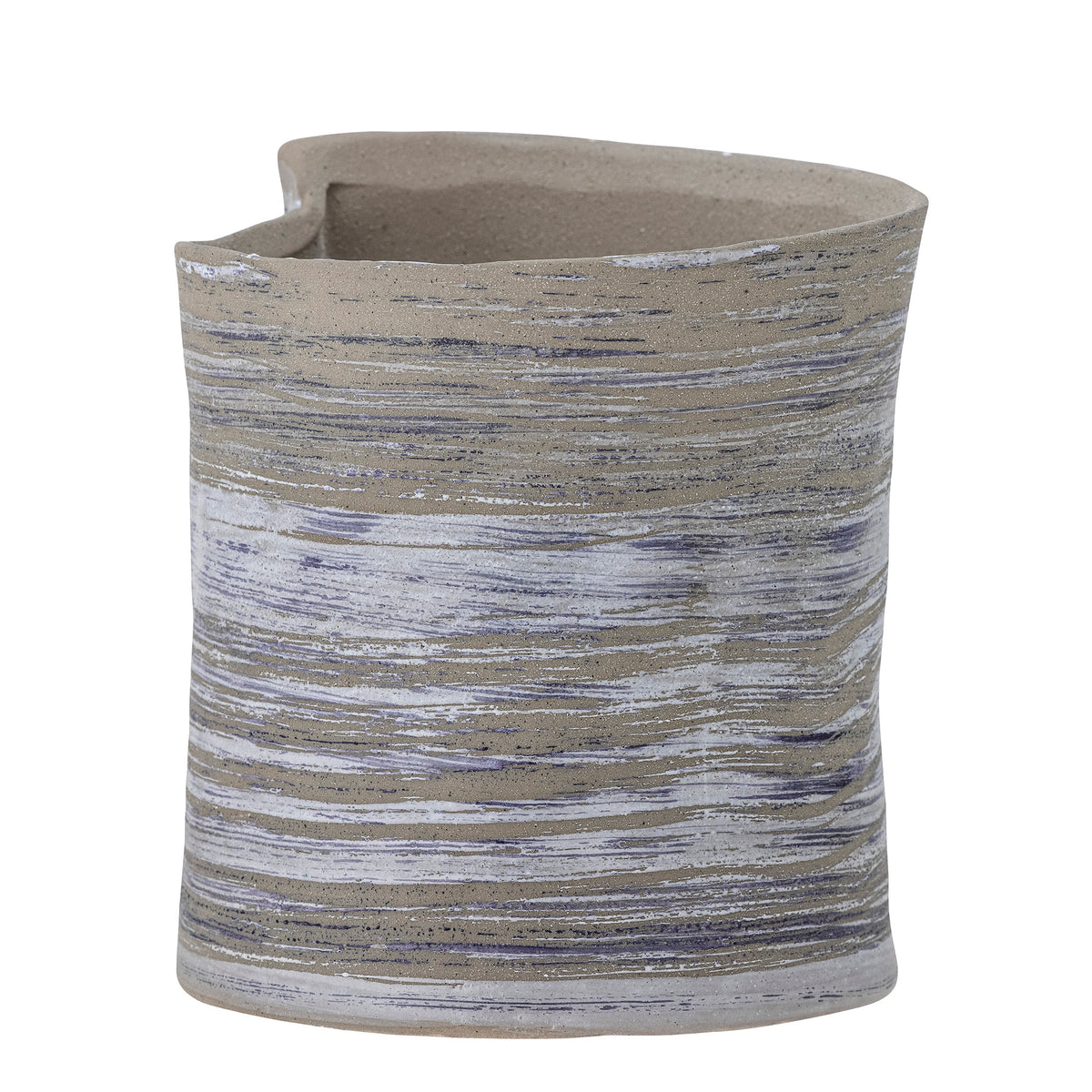Adelle Blumentopf – Grau, Steingut