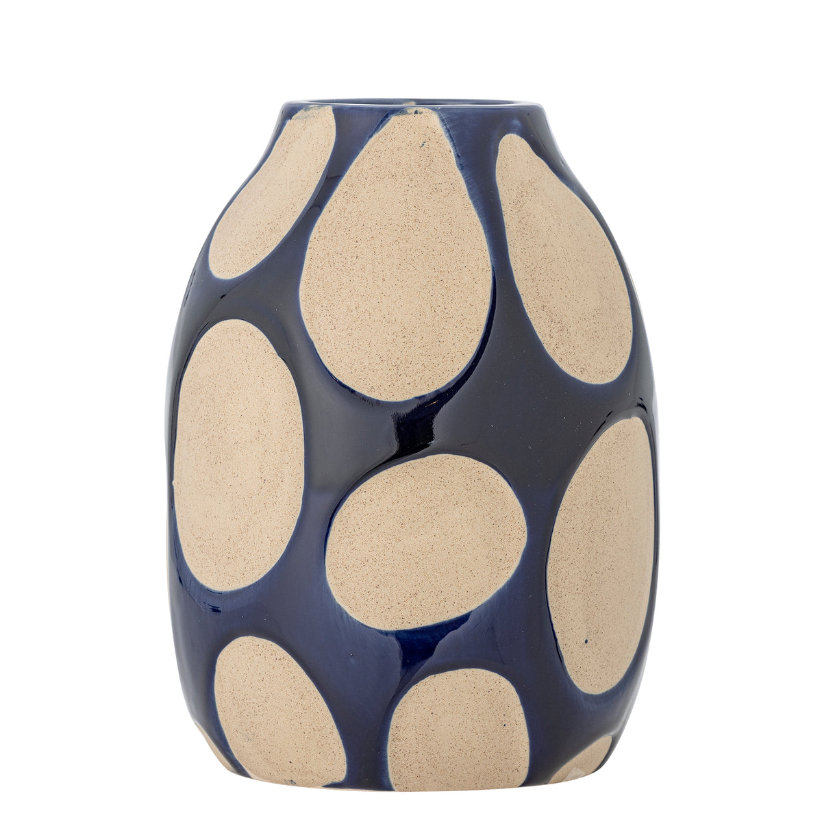 Bashir Vase – Blau, Steingut Ø 14,5 × H 20 cm