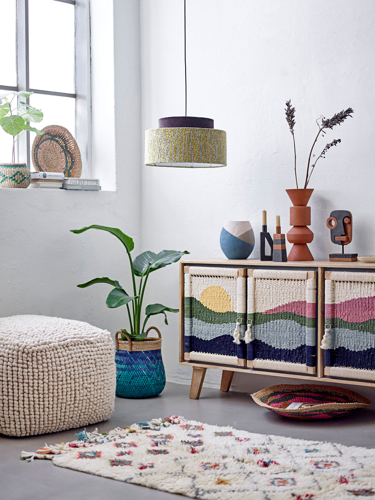 Suna Pouf – Natur, Wolle