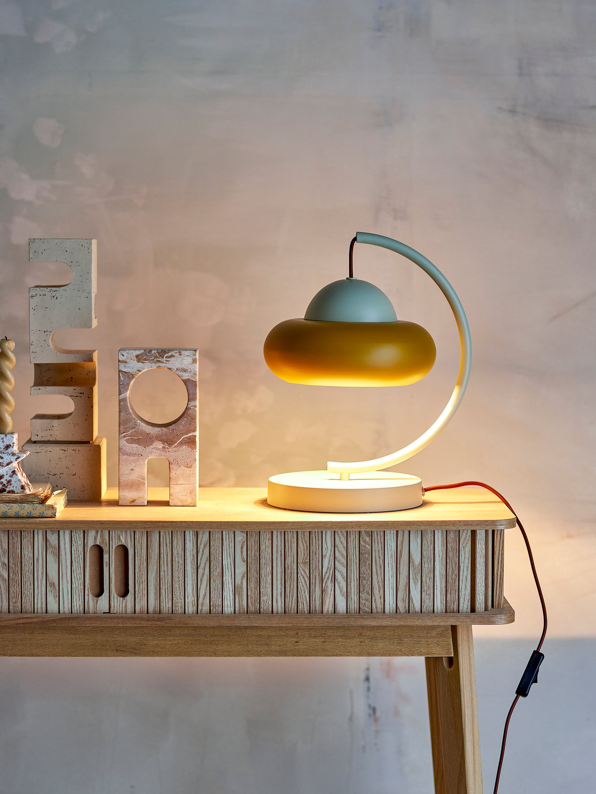 Bubble Tischlampe – Natur, Eisen
