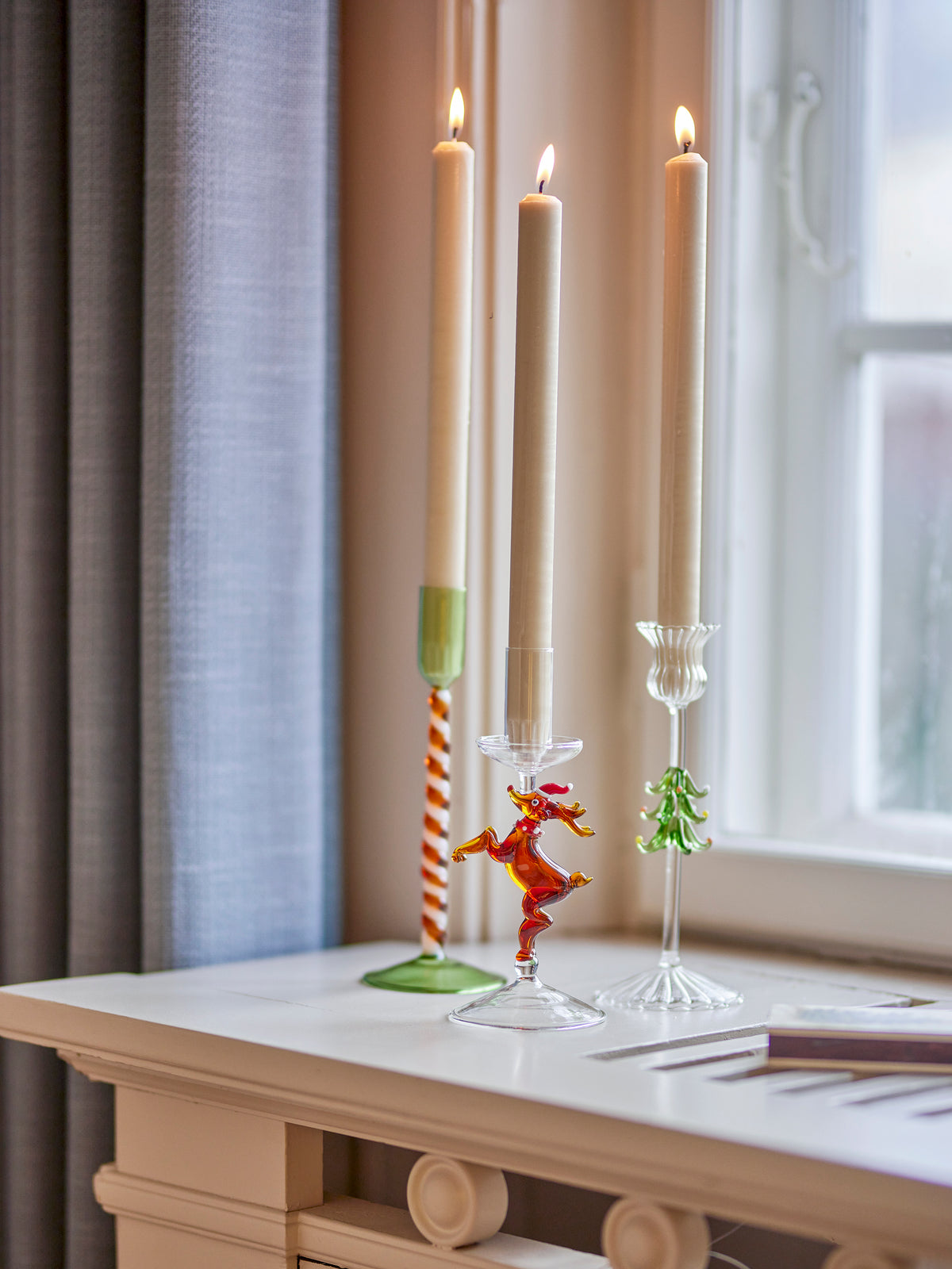 Dasho Kerzenhalter – Braun, Glas