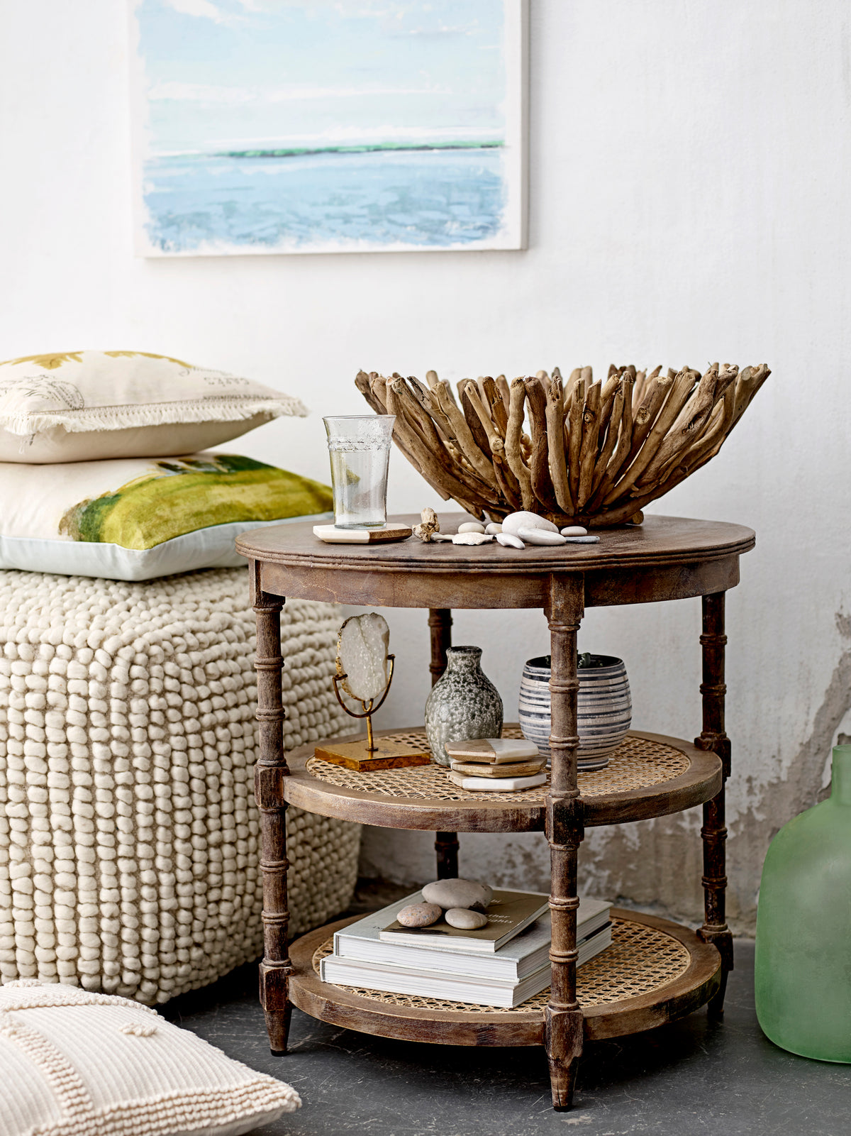 Suna Pouf – Natur, Wolle