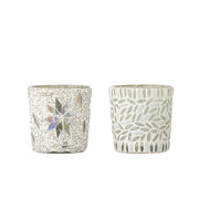 Myr Teelichthalter – Weiss, Glas Default Title