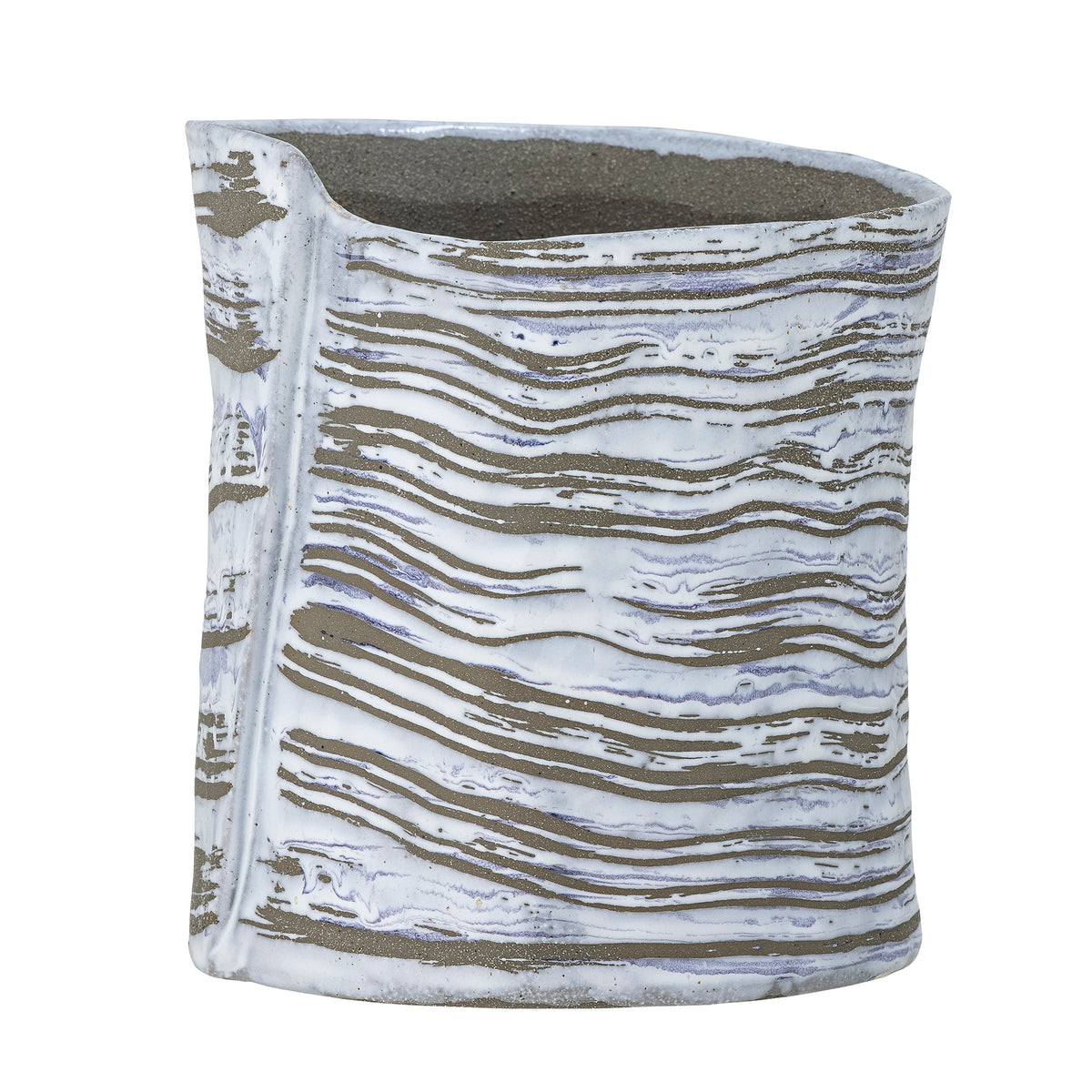 Adelle Blumentopf – Grau, Steingut