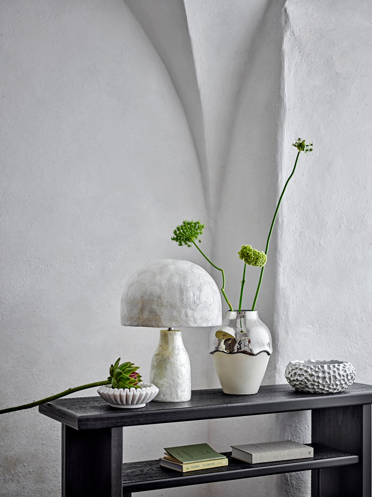Adria Tischlampe – Natur, Perlmutt