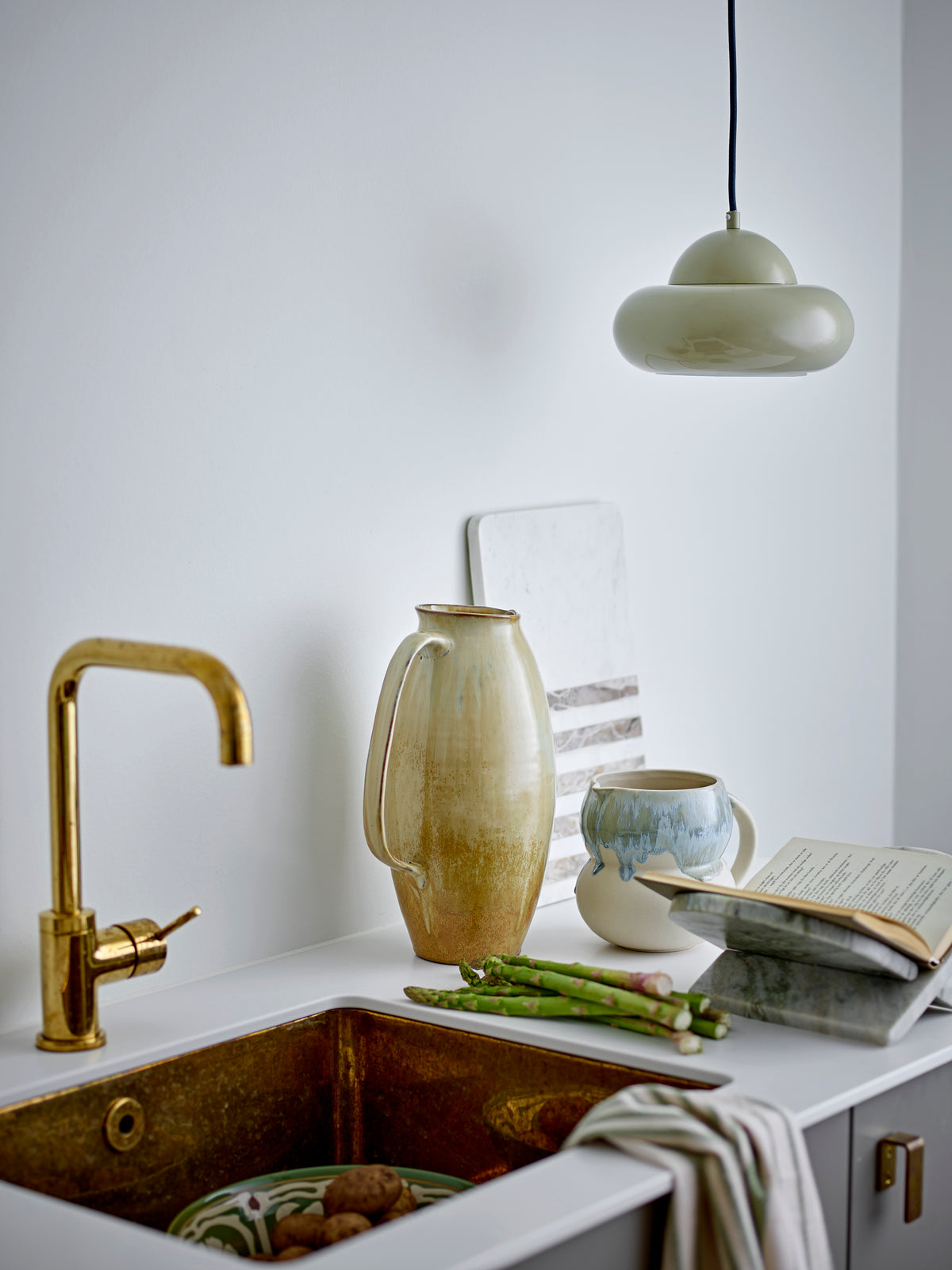Saskia Deko-Vase – Natur, Steingut