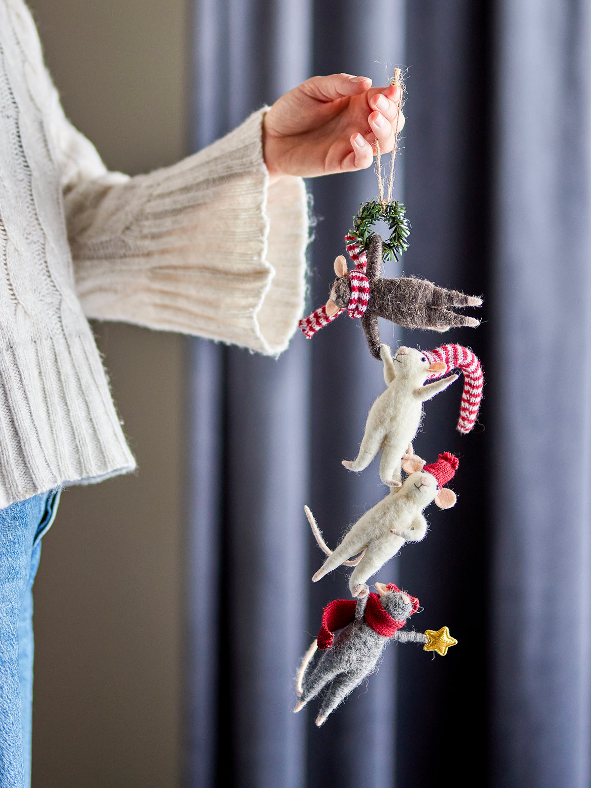 Peo Weihnachtsanhänger – Weiss, Wolle