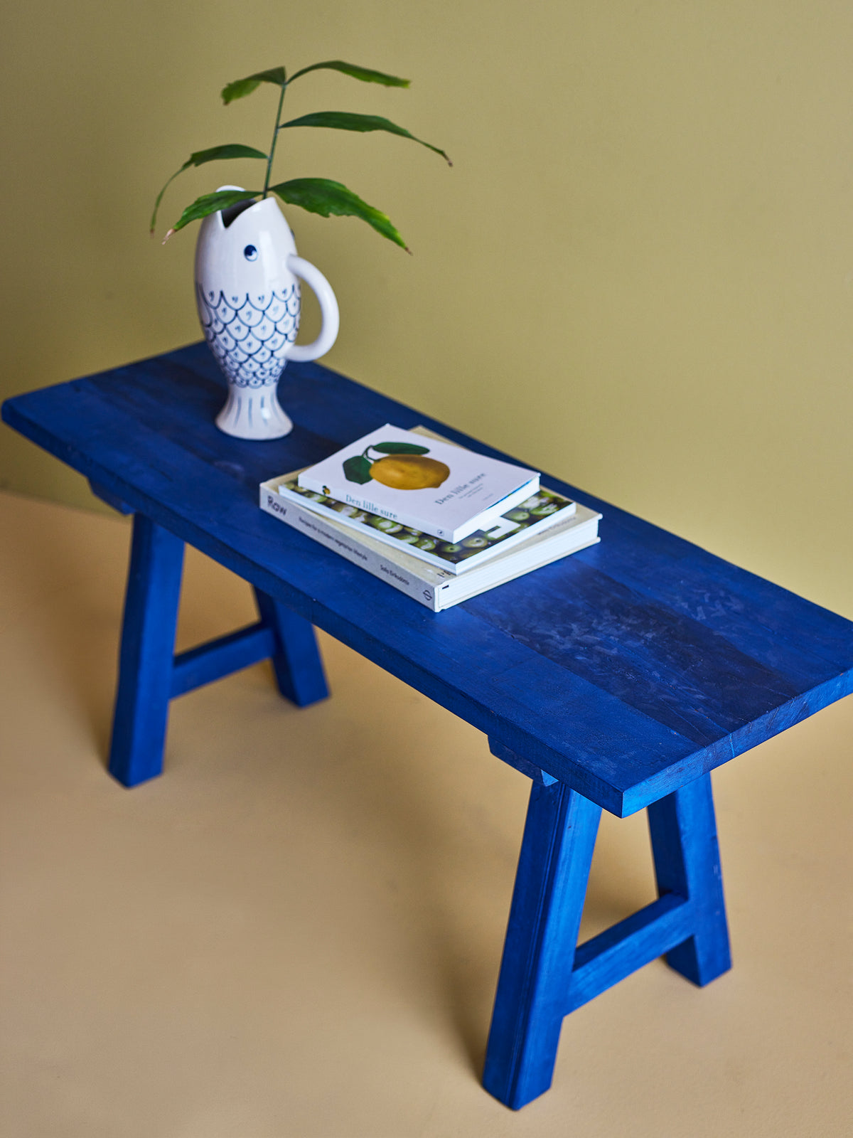 Porir Bank – Blau, Recyceltes Holz