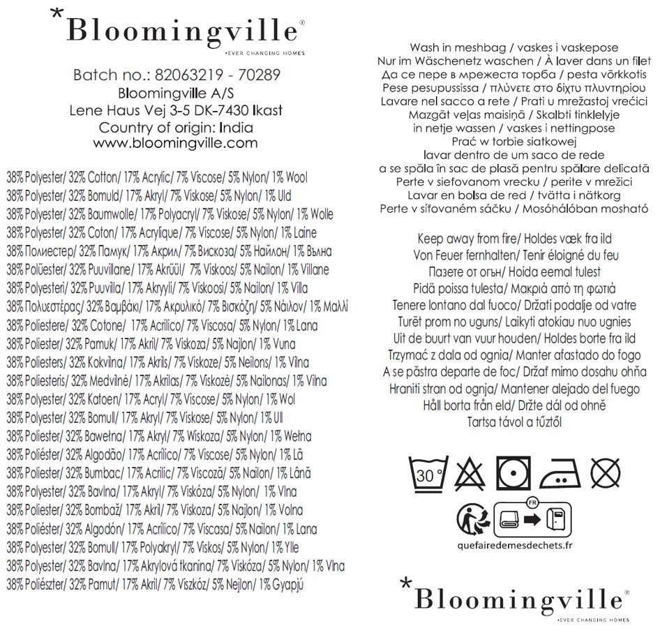 Arlie Decke – Blau, Recycelte Baumwolle